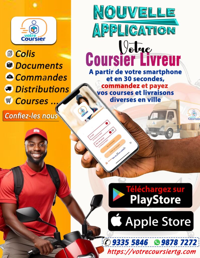 Annonce de la nouvelle application mobile de Votre Coursier-Livreur Sarl